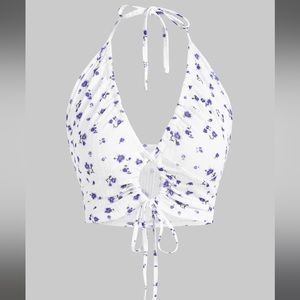 Light floral halter top